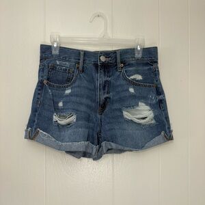 Aeropostale Distressed Denim Mom Shorts
